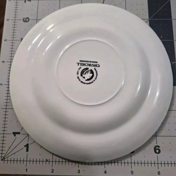 Churchill Brook Blue White Saucer Fine China Plate 6.75" Decorative Round Beauty - Picture 6 of 6